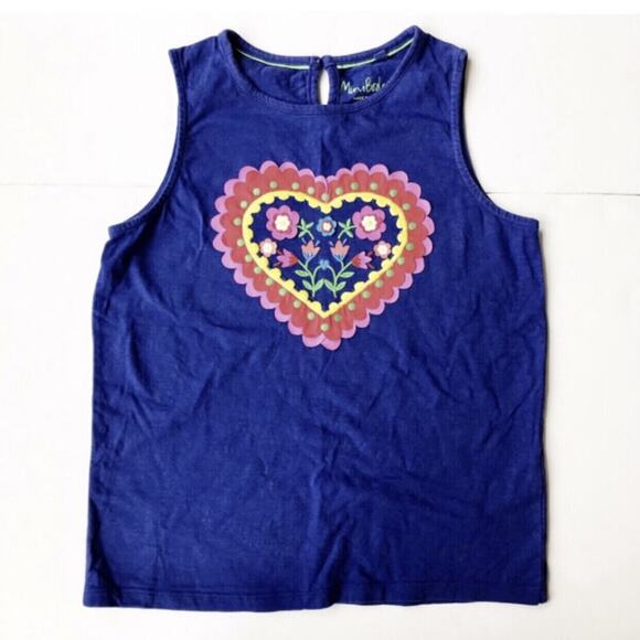 Mini Boden Heart Appliqué Tank Top Size 11/12 - Picture 2 of 5